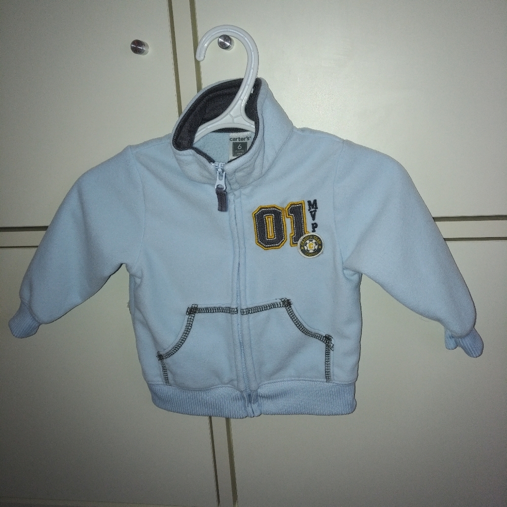 4/$20 Carter's baby boy zip up sweater 6 months